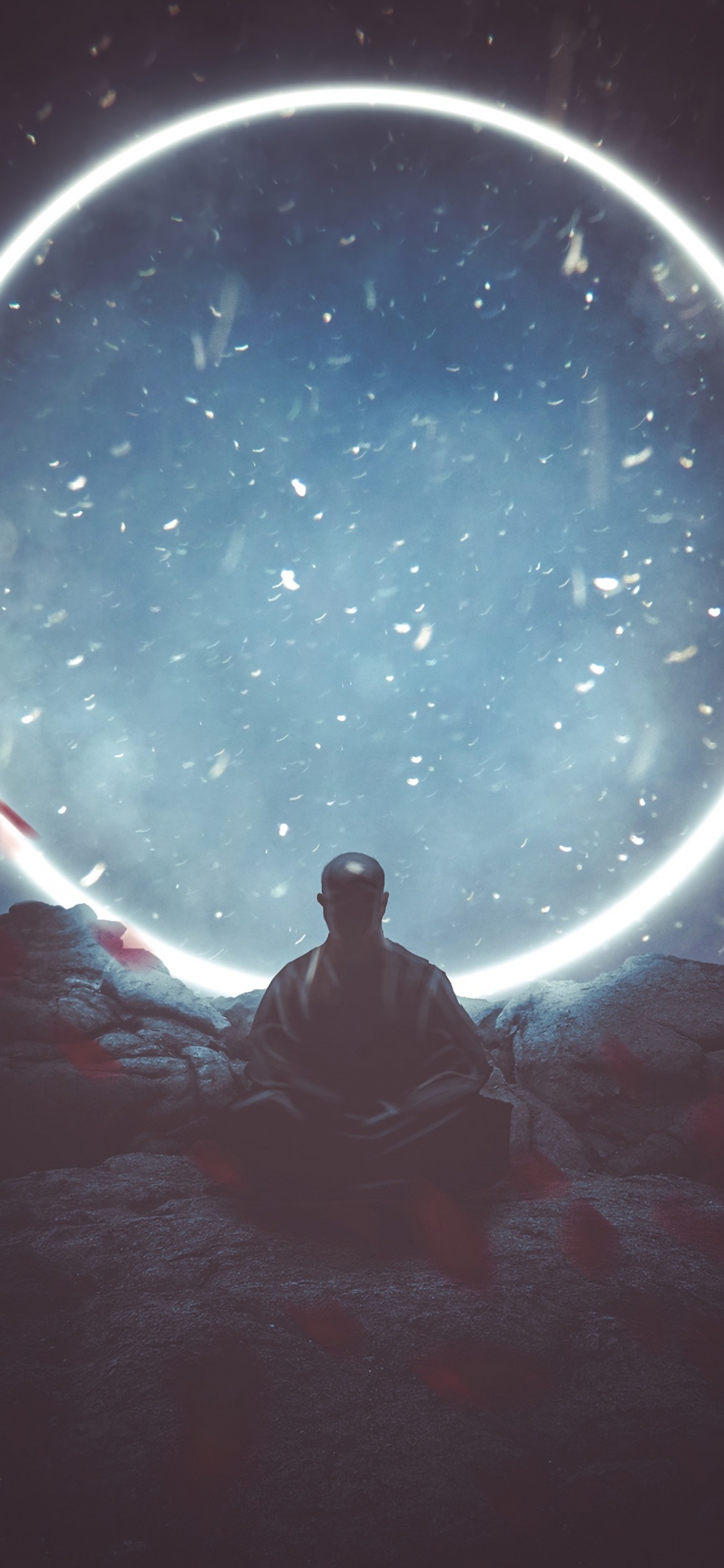 Обои свет, атмосфера, астрономический объект, круг, космос в разрешении 1125x2436