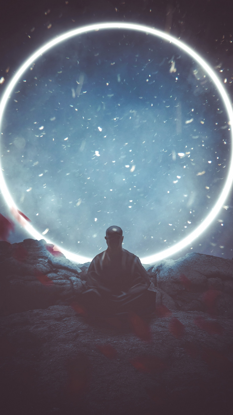 Обои свет, атмосфера, астрономический объект, круг, космос в разрешении 750x1334