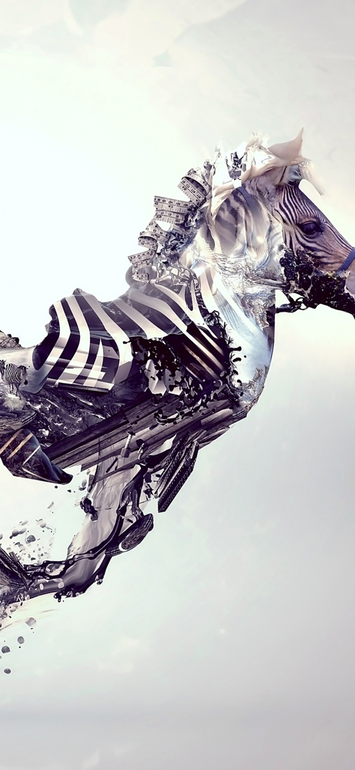 Обои абстрактное искусство, живопись, арт, артист, конь в разрешении 1242x2688