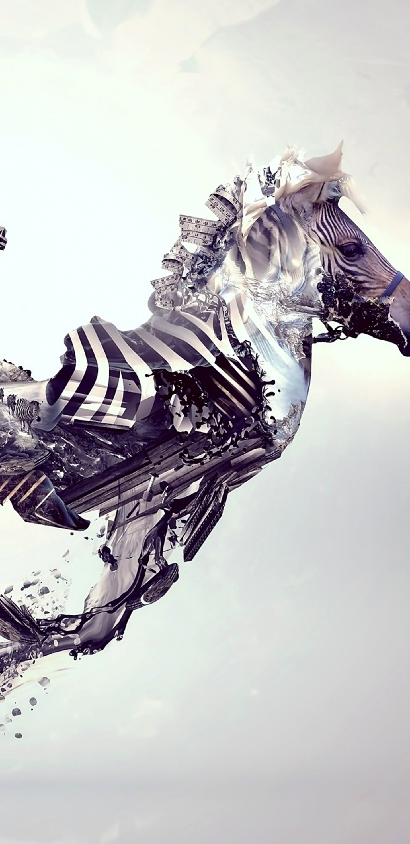 Обои абстрактное искусство, живопись, арт, артист, конь в разрешении 1440x2960