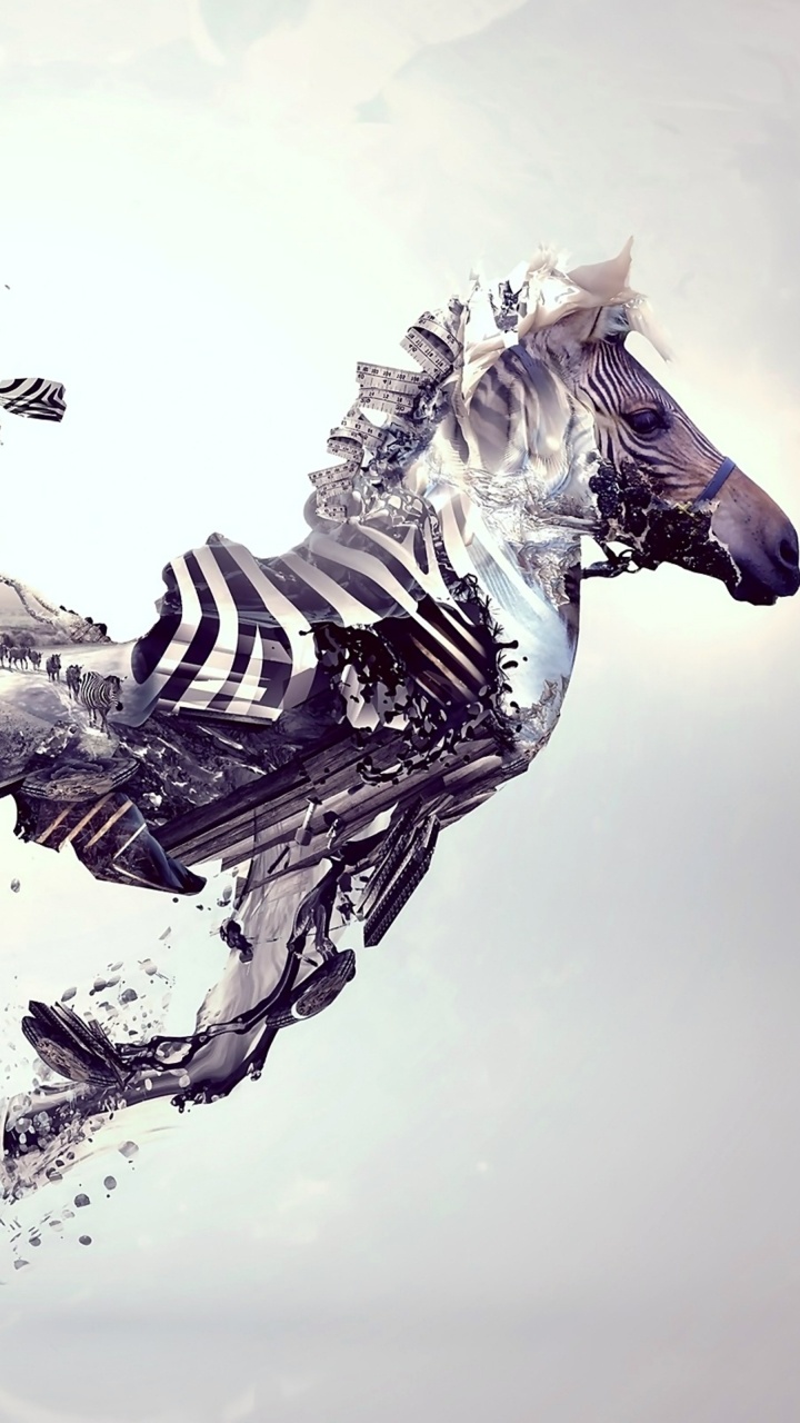 Обои абстрактное искусство, живопись, арт, артист, конь в разрешении 720x1280