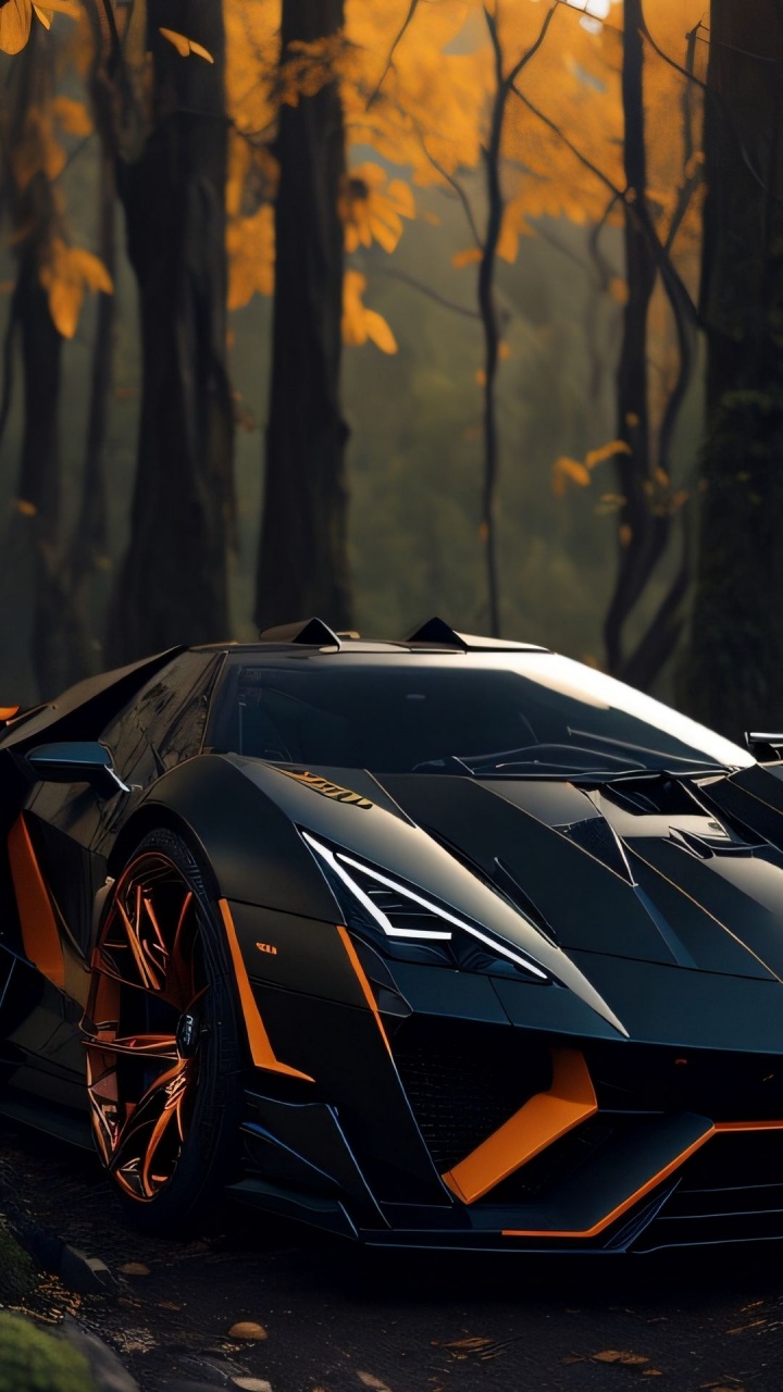 Обои отражение, легковые автомобили, колесо, шина, капюшон в разрешении 720x1280