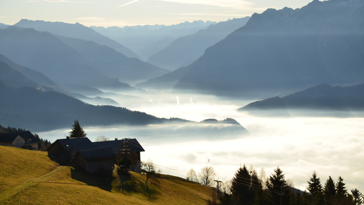 Обои горный рельеф, гора, нагорье, горный хребет, Альпы в разрешении 1280x720