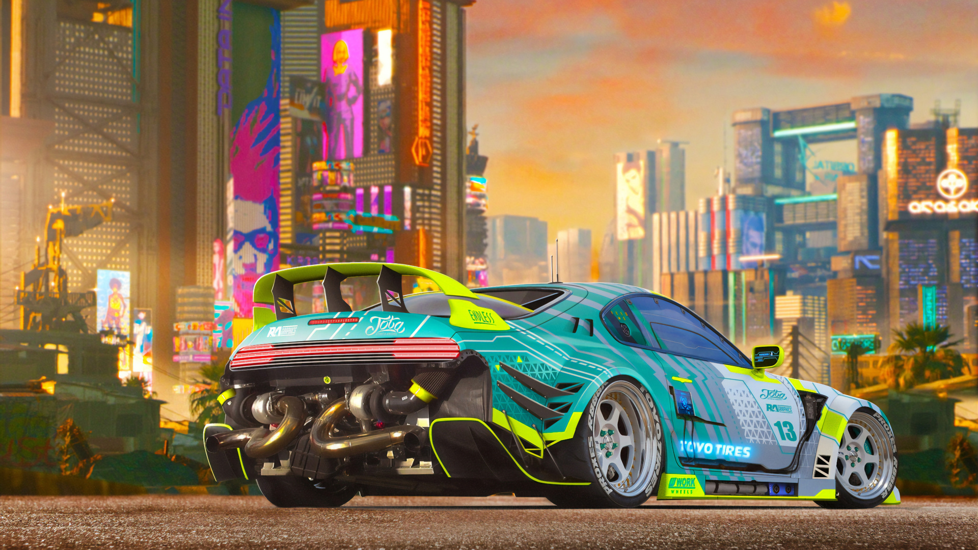 Обои Киберпанк 2077, авто, спорткар, cd projekt, спортивный гоночный автомобиль в разрешении 1920x1080