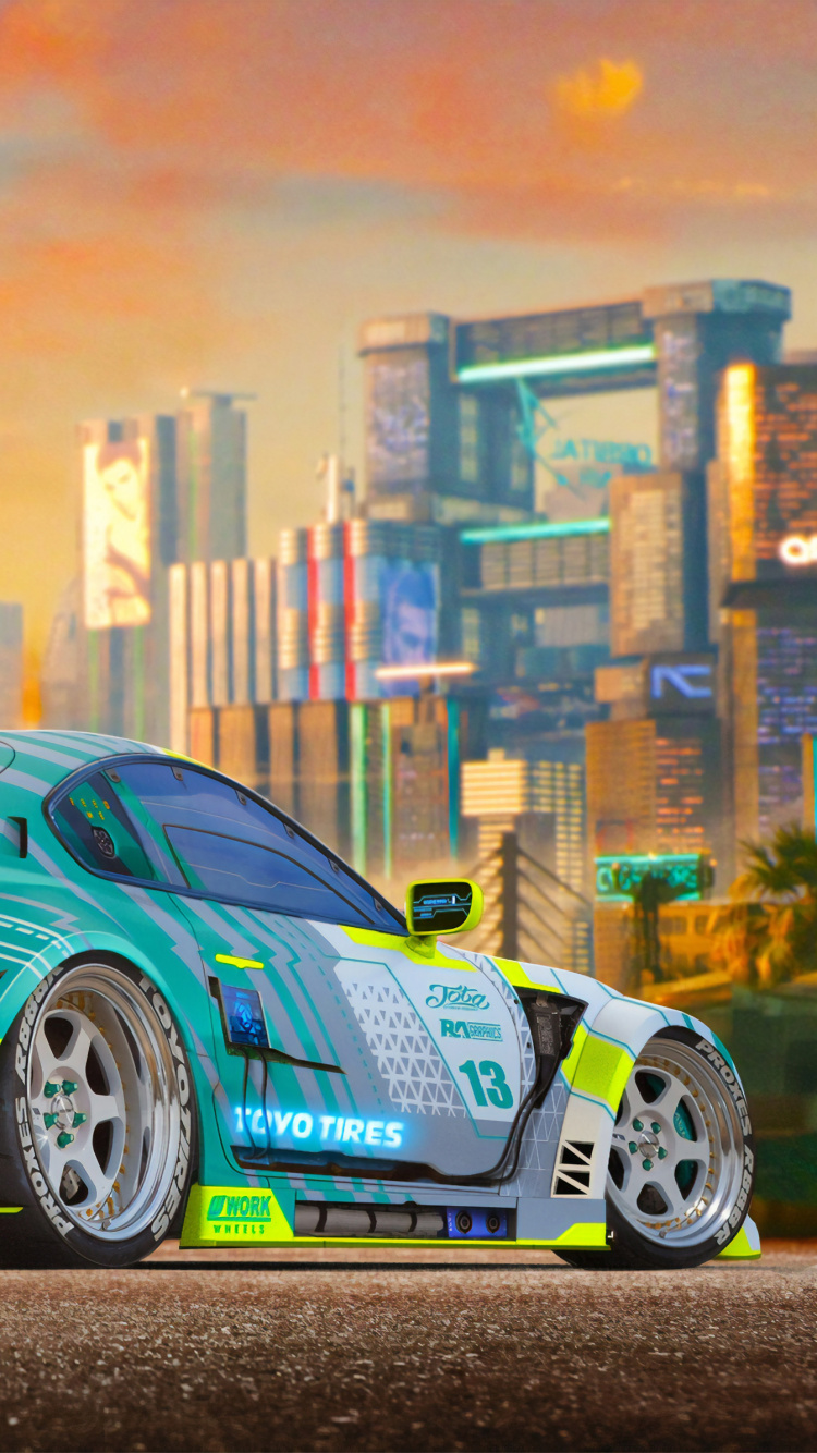 Обои Киберпанк 2077, авто, спорткар, cd projekt, спортивный гоночный автомобиль в разрешении 750x1334