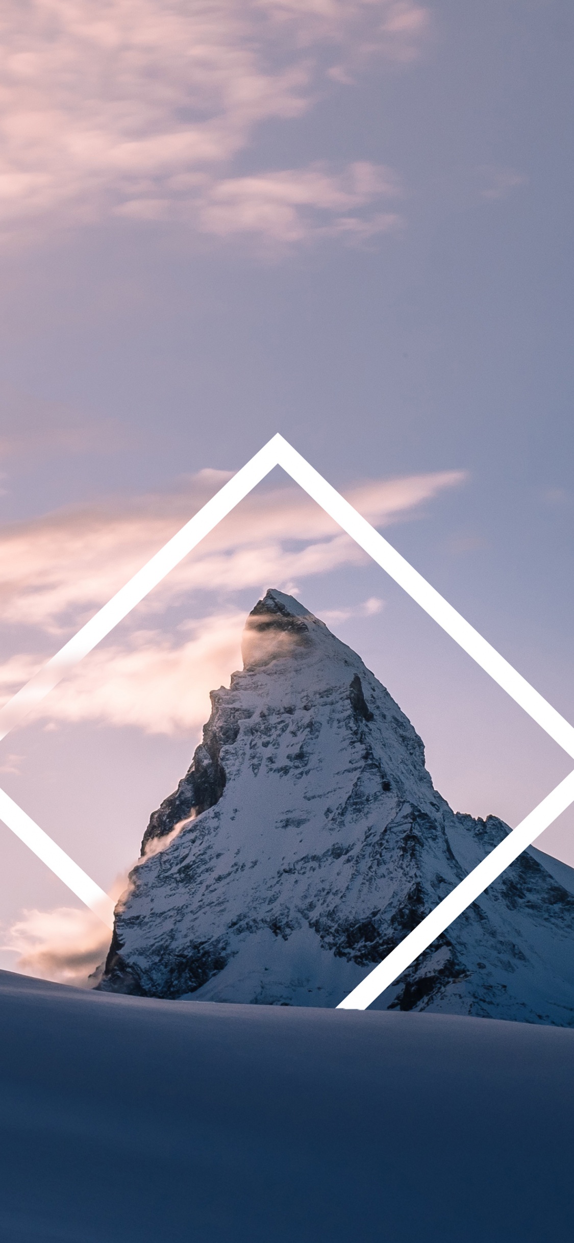 Обои пейзаж, облако, гора, саммит, горный хребет в разрешении 1125x2436