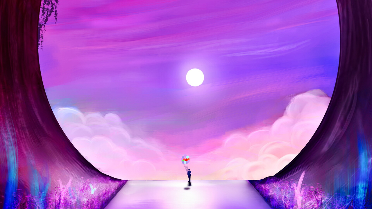 Обои артист, пурпур, Фиолетовый, розовый, свет в разрешении 1280x720