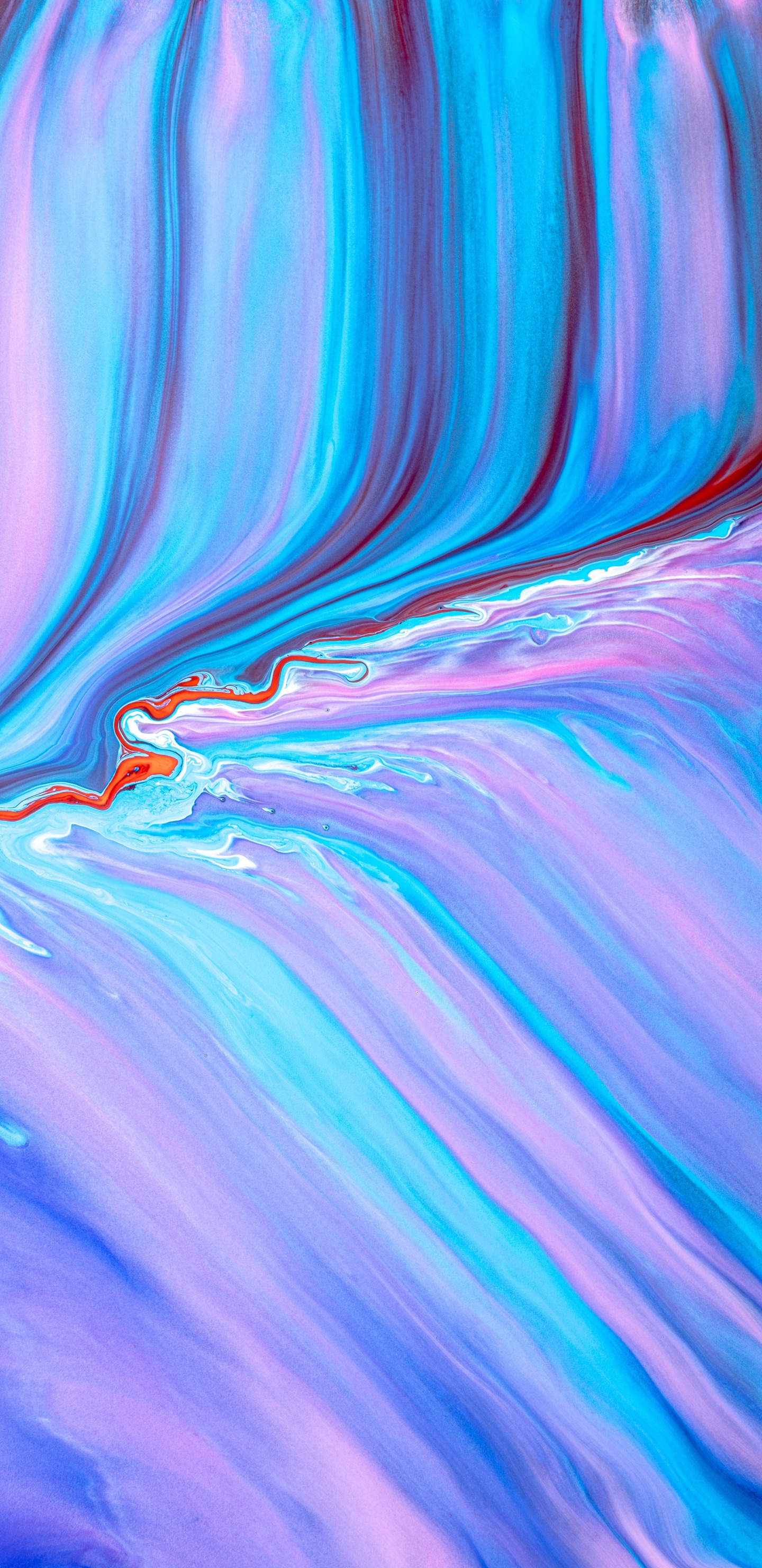 Обои вода, абстрактное искусство, живопись, арт, красочность в разрешении 1440x2960