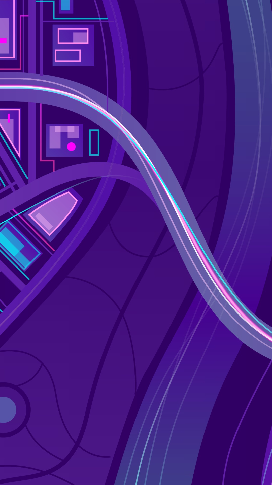 Обои 1980-е годы, Ретровейв, карта, иллюстрация, векторная графика в разрешении 1080x1920