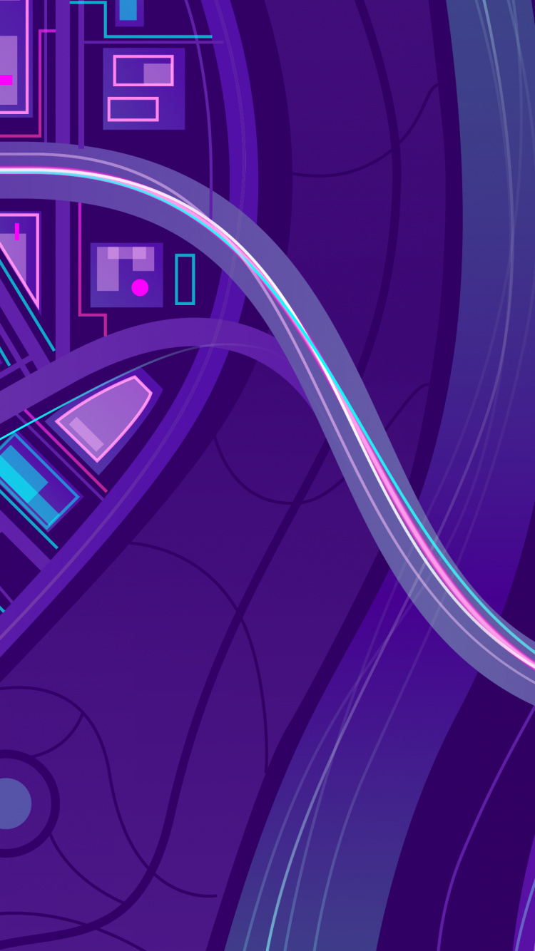 Обои 1980-е годы, Ретровейв, карта, иллюстрация, векторная графика в разрешении 750x1334