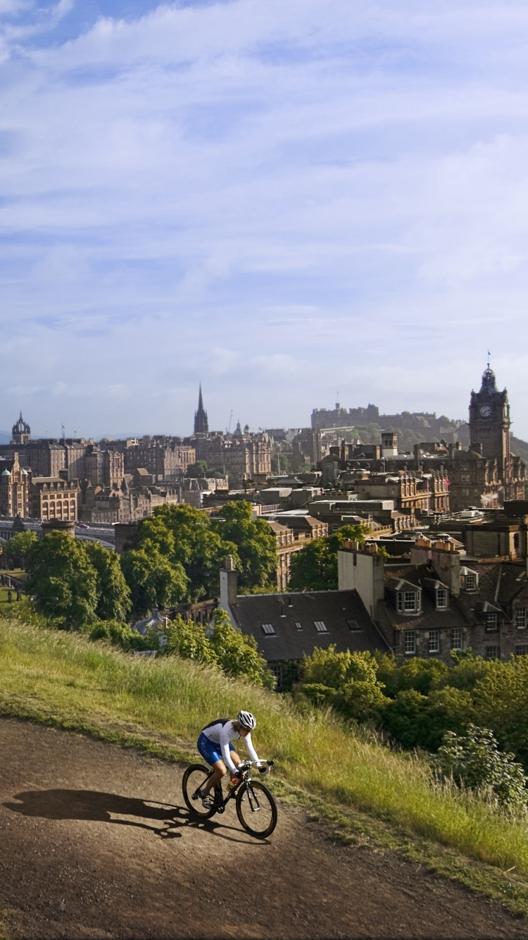 Обои памятник дугалду стюарту, путешествие, велосипед, ориентир, Велоспорт в разрешении 750x1334