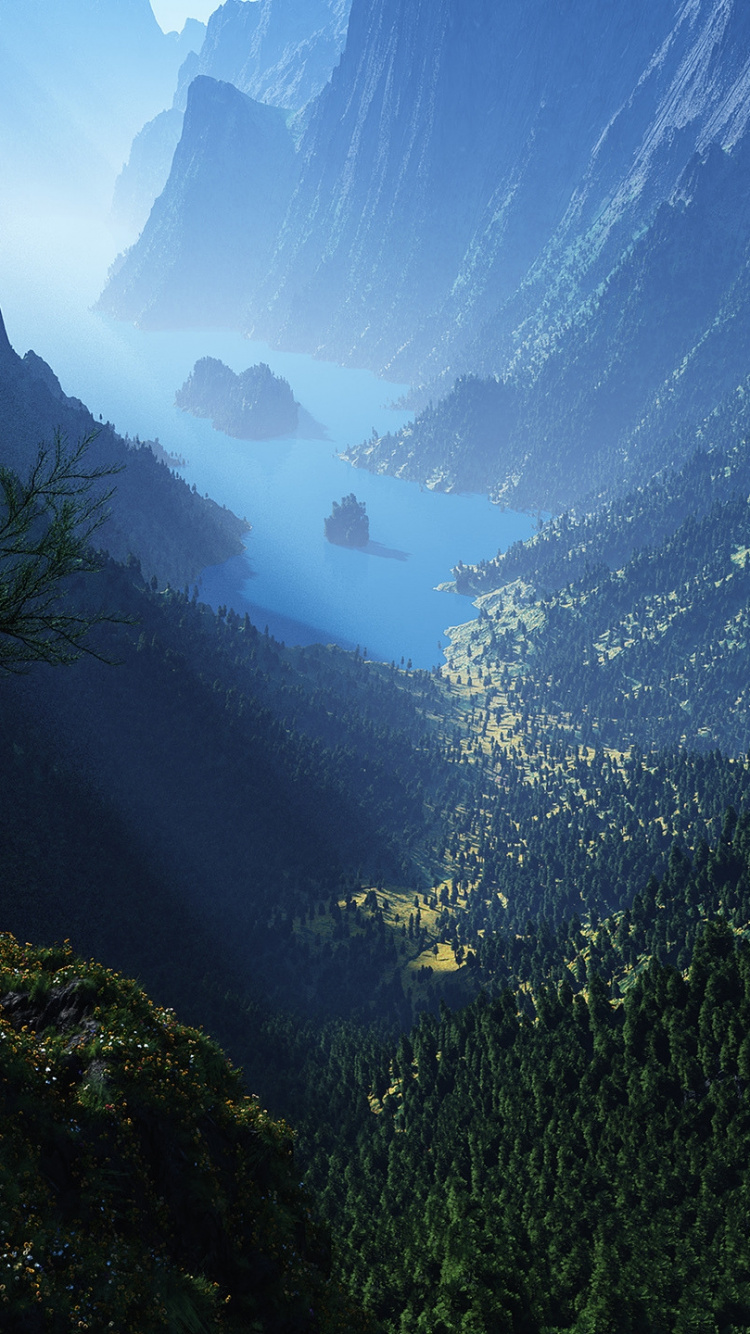 Обои гора, природа, горный рельеф, растительность, дикая местность в разрешении 750x1334