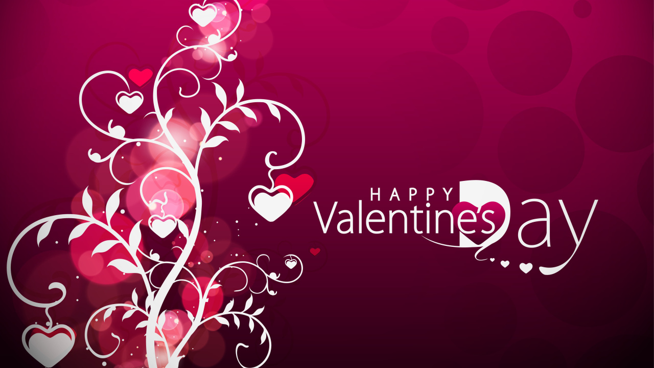 Обои День Святого Валентина, сердце, розовый, текст, графический дизайн в разрешении 1280x720