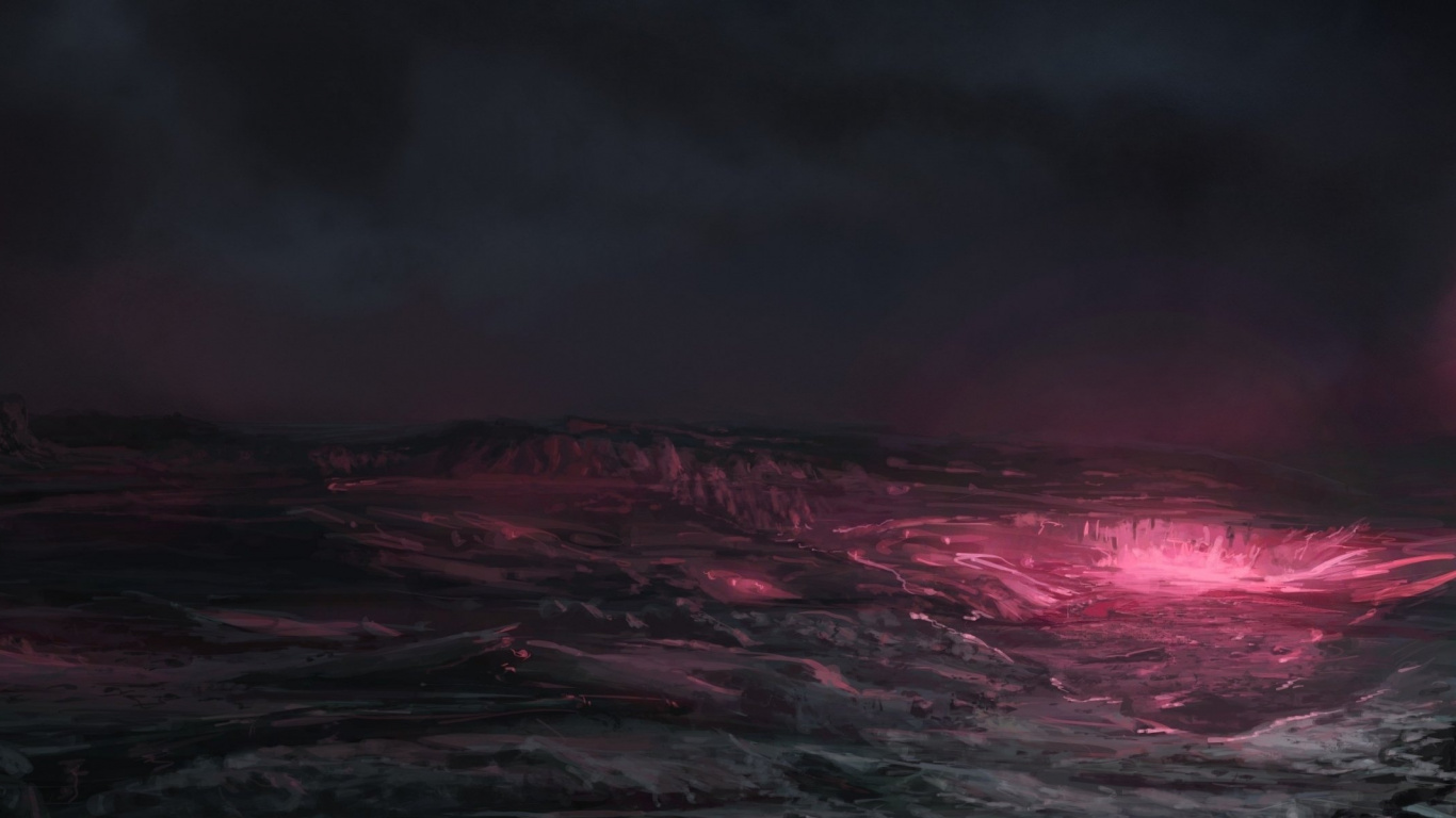 Обои атмосфера, горизонт, темнота, нагорье, планета в разрешении 1366x768