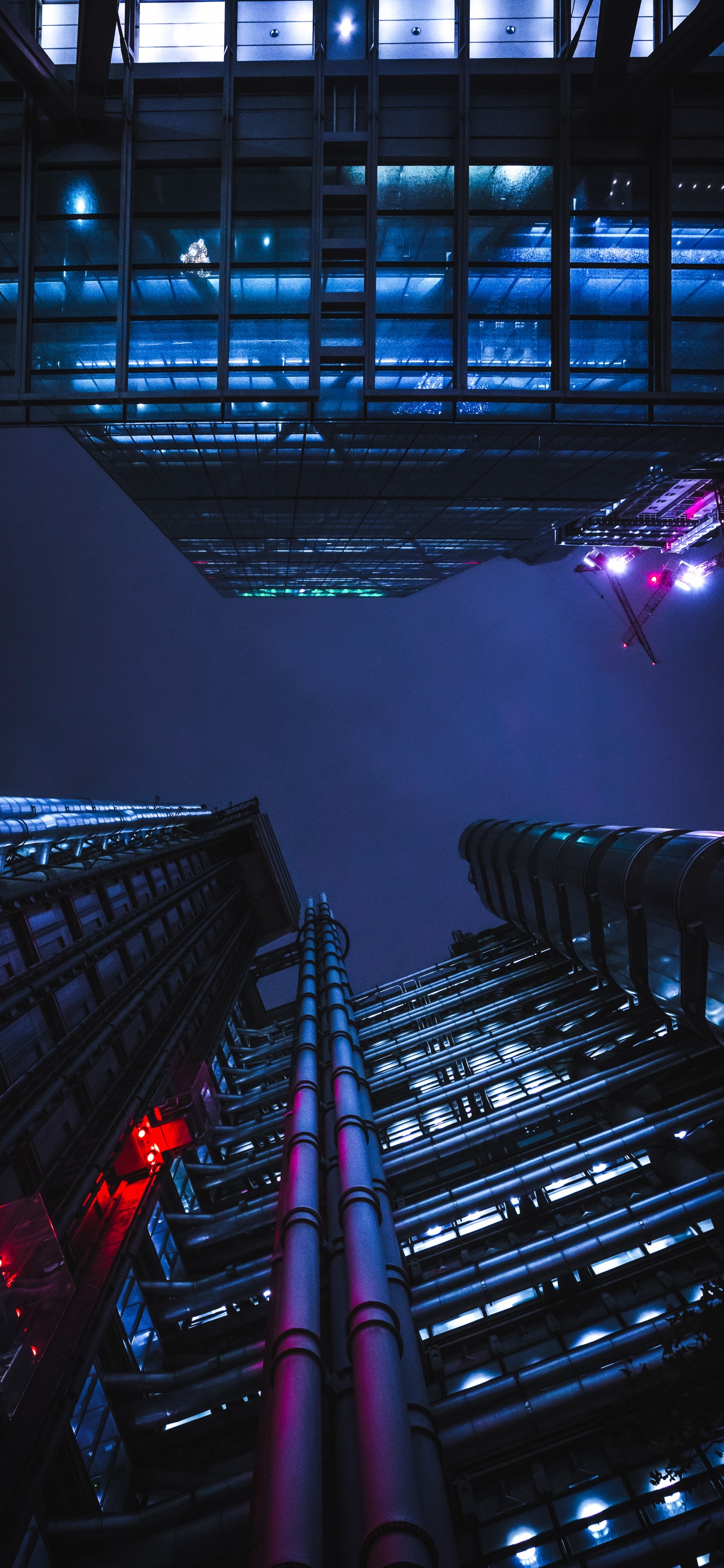 Обои свет, физика, пурпур, линия, здание в разрешении 1242x2688