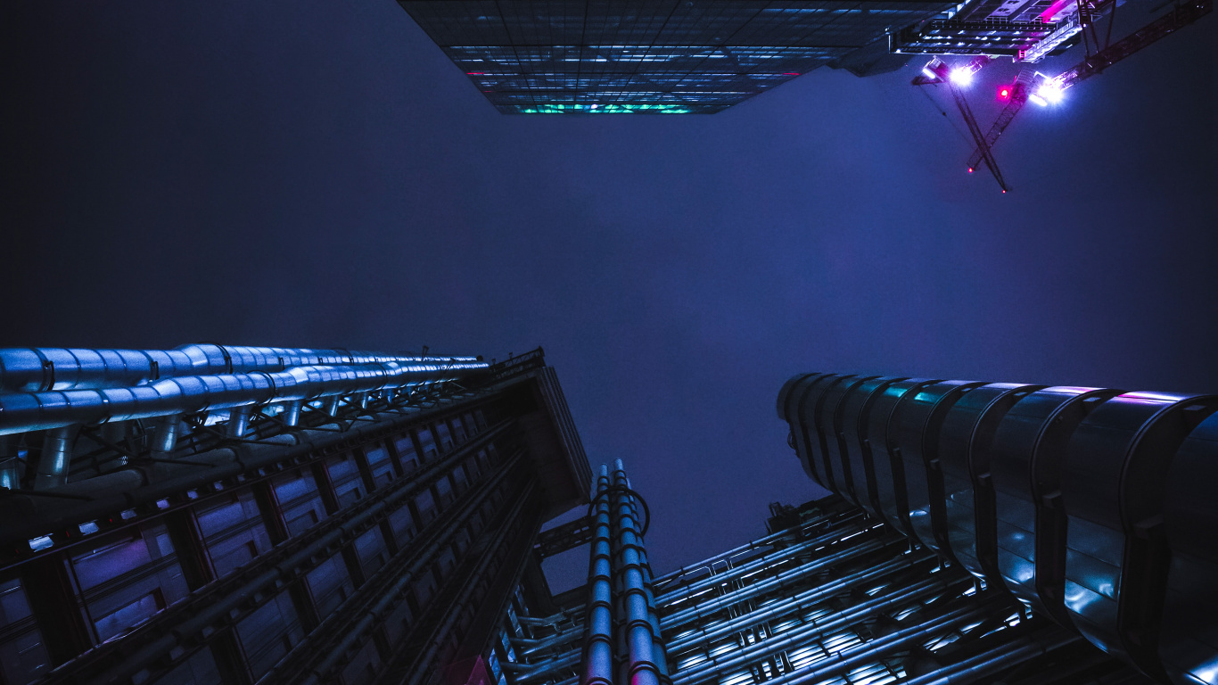 Обои свет, физика, пурпур, линия, здание в разрешении 1366x768