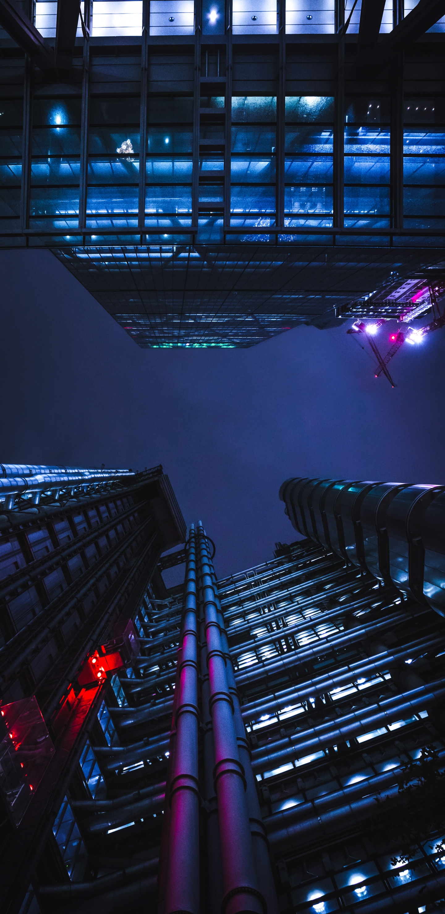 Обои свет, физика, пурпур, линия, здание в разрешении 1440x2960