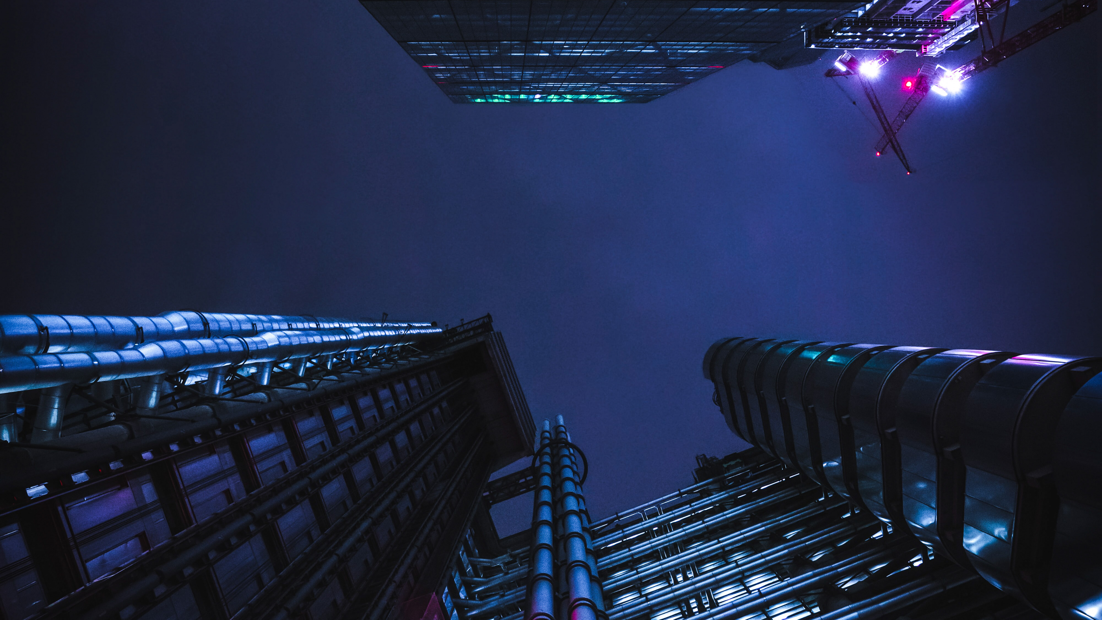 Обои свет, физика, пурпур, линия, здание в разрешении 3840x2160