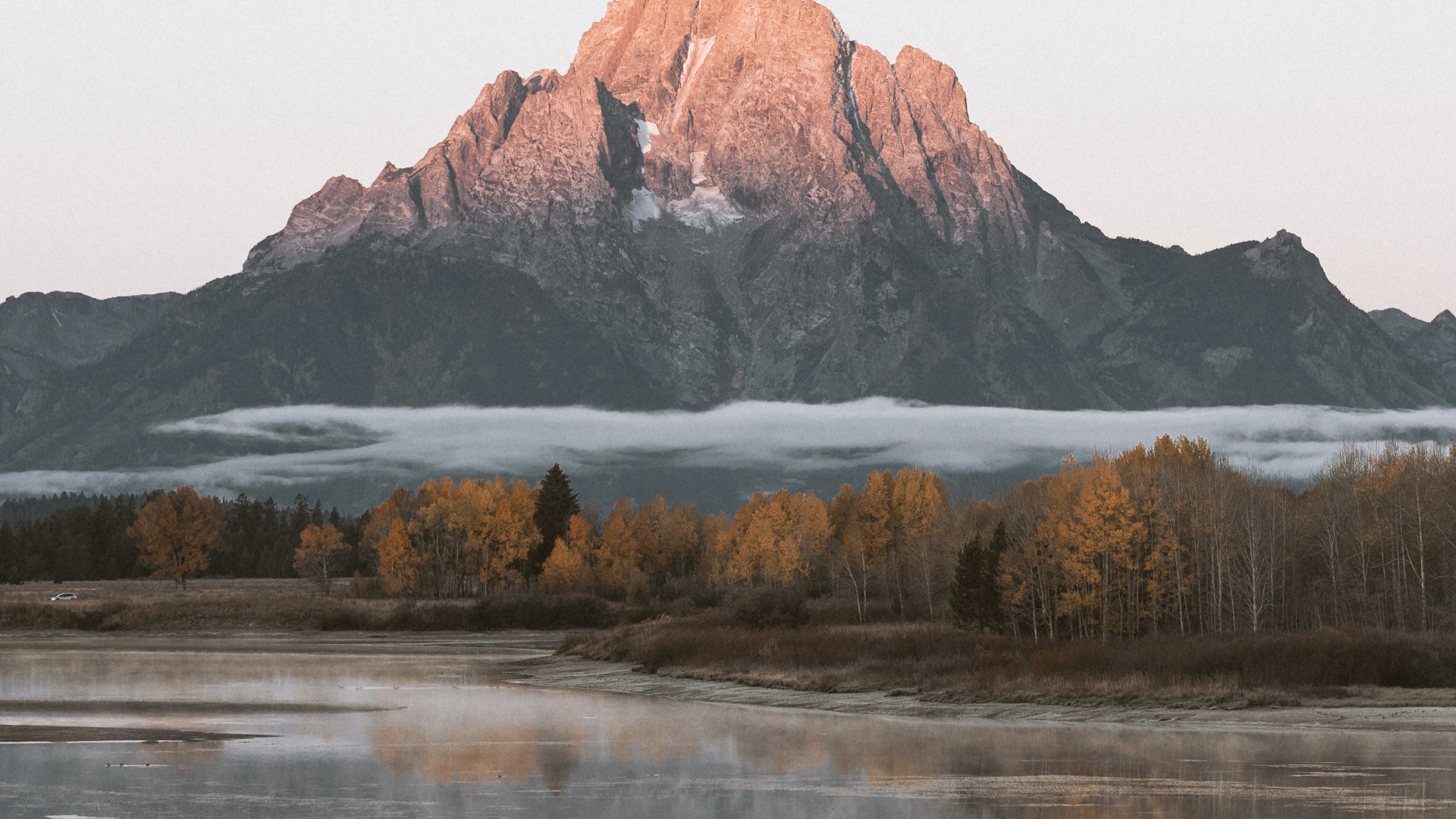 Обои отражение, вода, гидроресурсы, гора, растение в разрешении 1920x1080