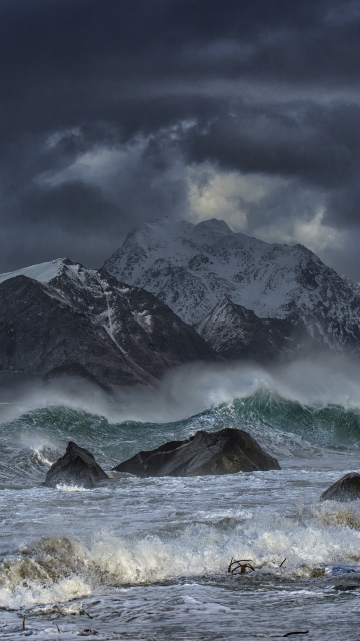 Обои Лофотен, море, природа, волна, вода в разрешении 720x1280