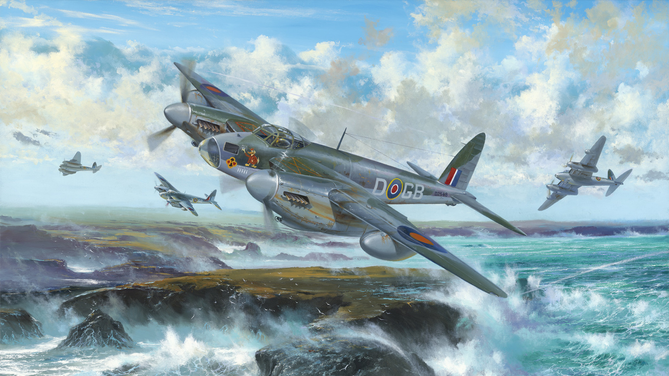 Обои де хевилленд москито, де Хэвилленд, самолет, самолеты, военный самолет в разрешении 1366x768