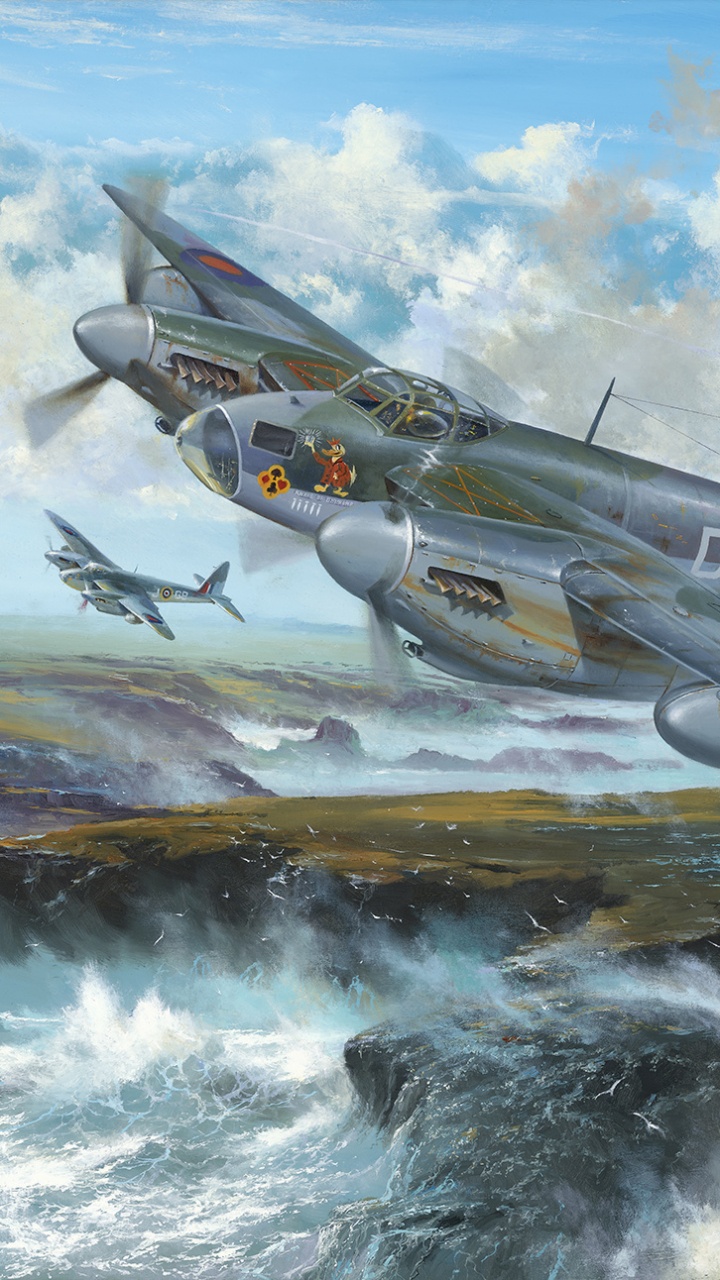 Обои де хевилленд москито, де Хэвилленд, самолет, самолеты, военный самолет в разрешении 720x1280