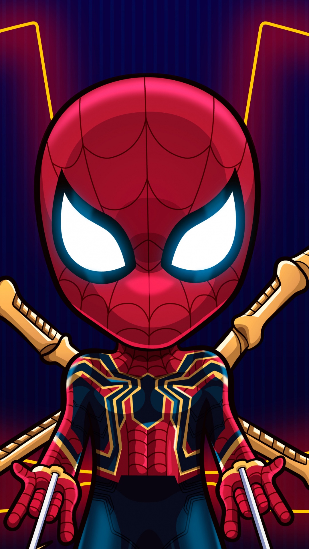 Обои человек-паук, супергерой, иллюстрация, фикция, вымышленный персонаж в разрешении 1080x1920