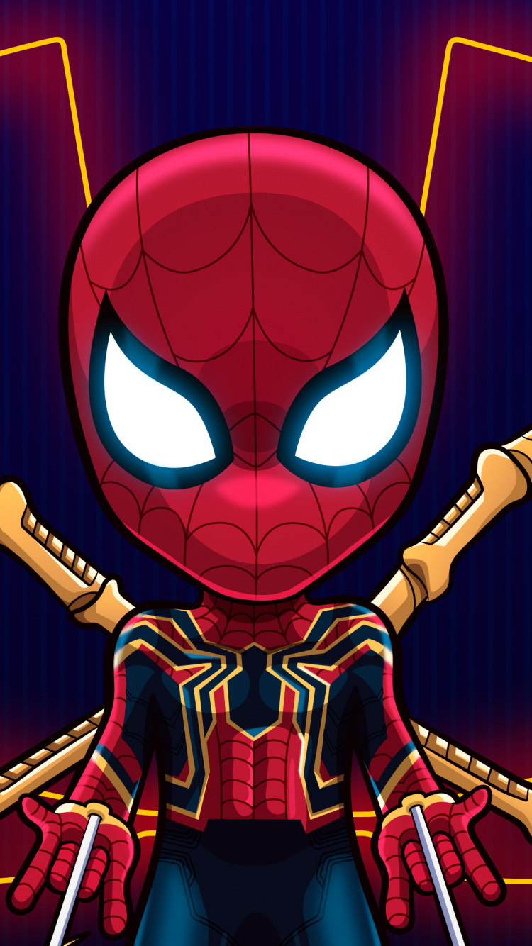 Обои человек-паук, супергерой, иллюстрация, фикция, вымышленный персонаж в разрешении 750x1334