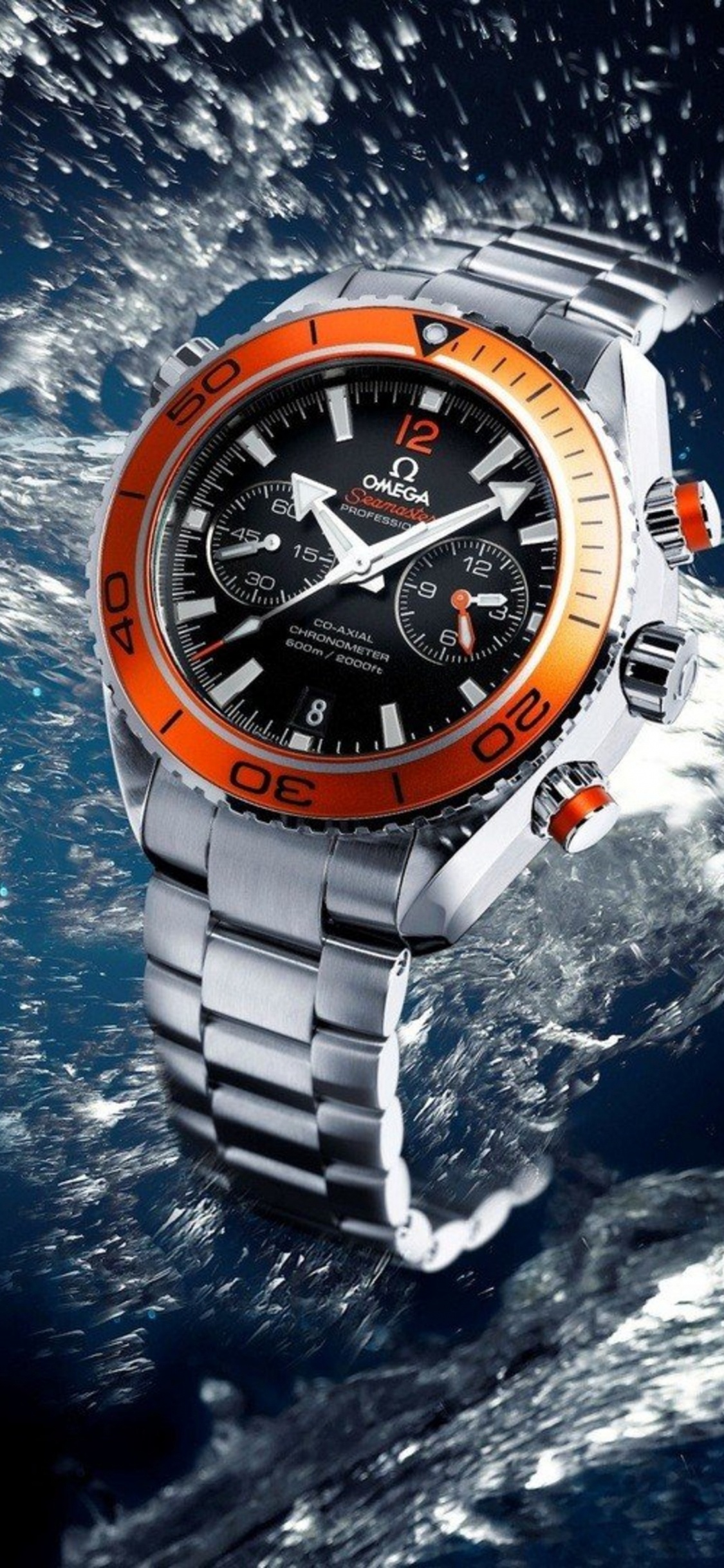 Обои часы, Омега са, часы Rolex, аналоговые часы, вода в разрешении 1125x2436