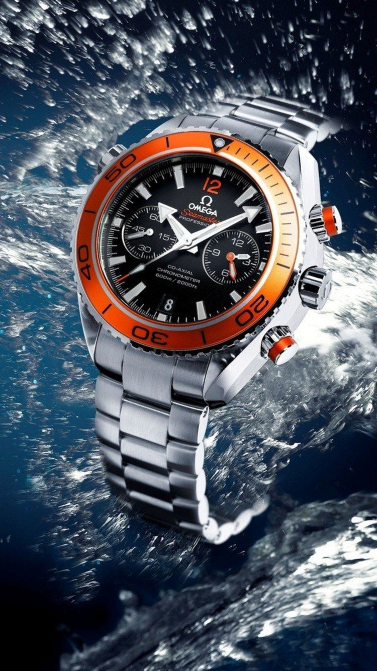 Обои часы, Омега са, часы Rolex, аналоговые часы, вода в разрешении 750x1334