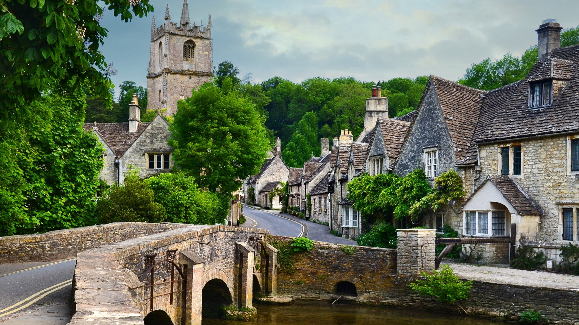 Обои Касл Комб, ложбина, водный путь, канал, водоток в разрешении 1920x1080