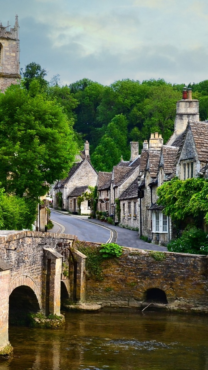 Обои Касл Комб, ложбина, водный путь, канал, водоток в разрешении 720x1280