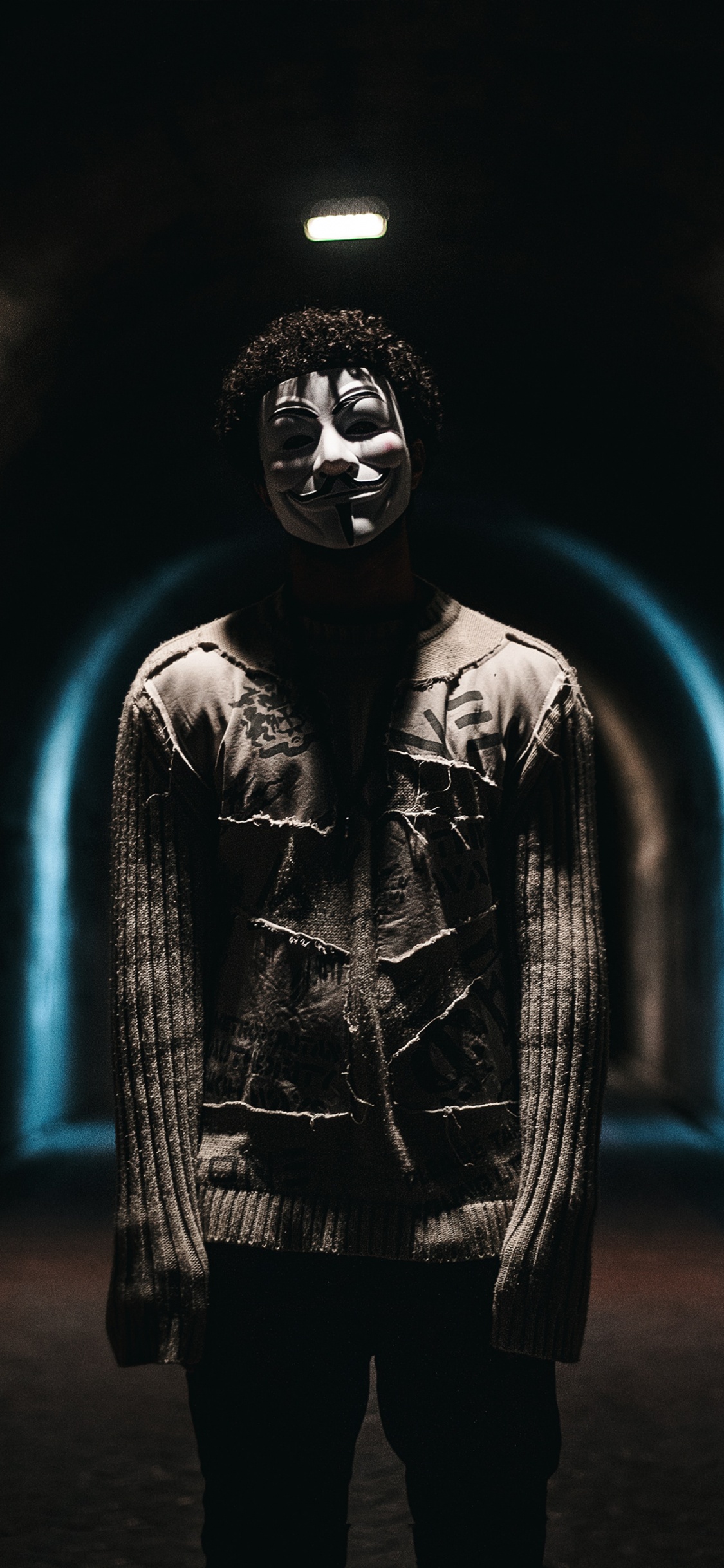 Обои темнота, черный, свет, освещение, фикция в разрешении 1125x2436