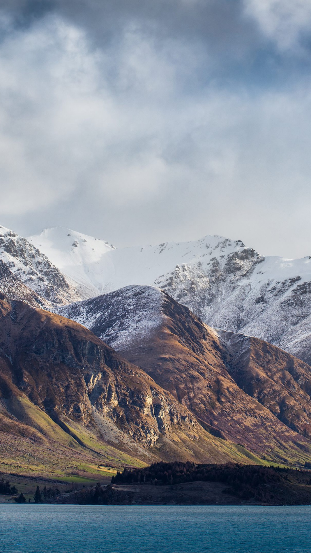 Обои отаго, планшет, облако, вода, гора в разрешении 1080x1920