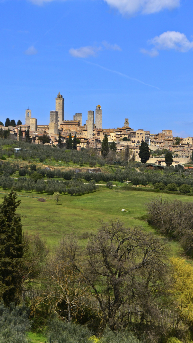 Обои Флоренция, Санджиминьяно, сельский район, деревня, вино в разрешении 750x1334