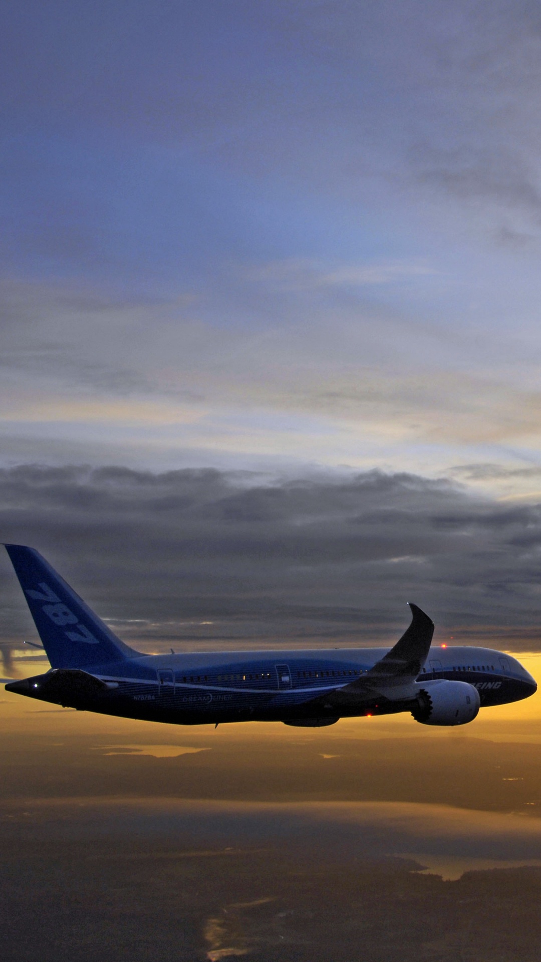 Обои boeing 787 dreamliner, самолет, самолеты, Боинг, авиалайнер в разрешении 1080x1920