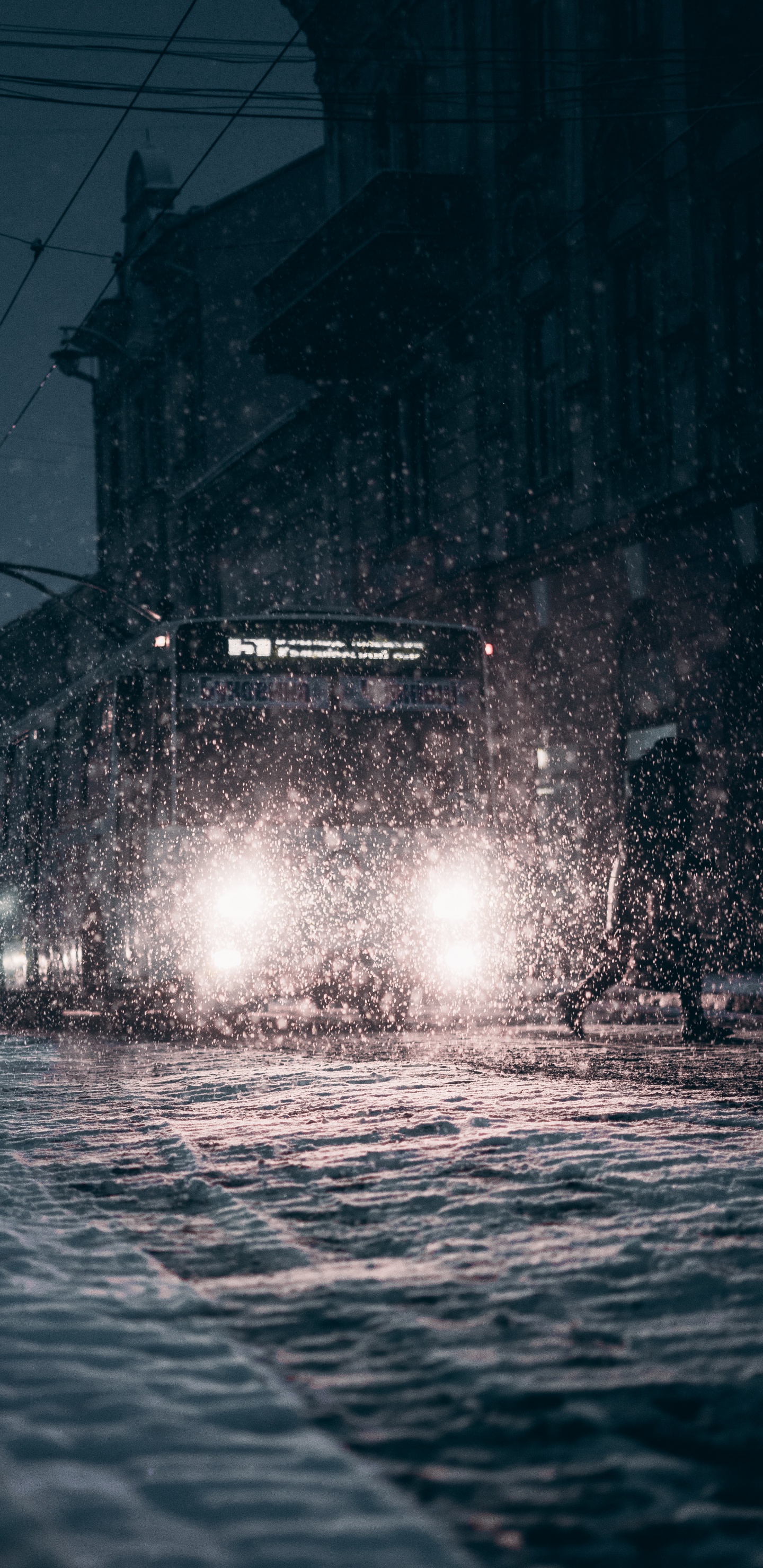 Обои ночь, море, вода, облако, природа в разрешении 1440x2960