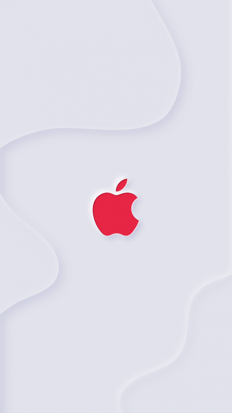 Обои apple, iPhone, яблоко, белые, кармин в разрешении 750x1334