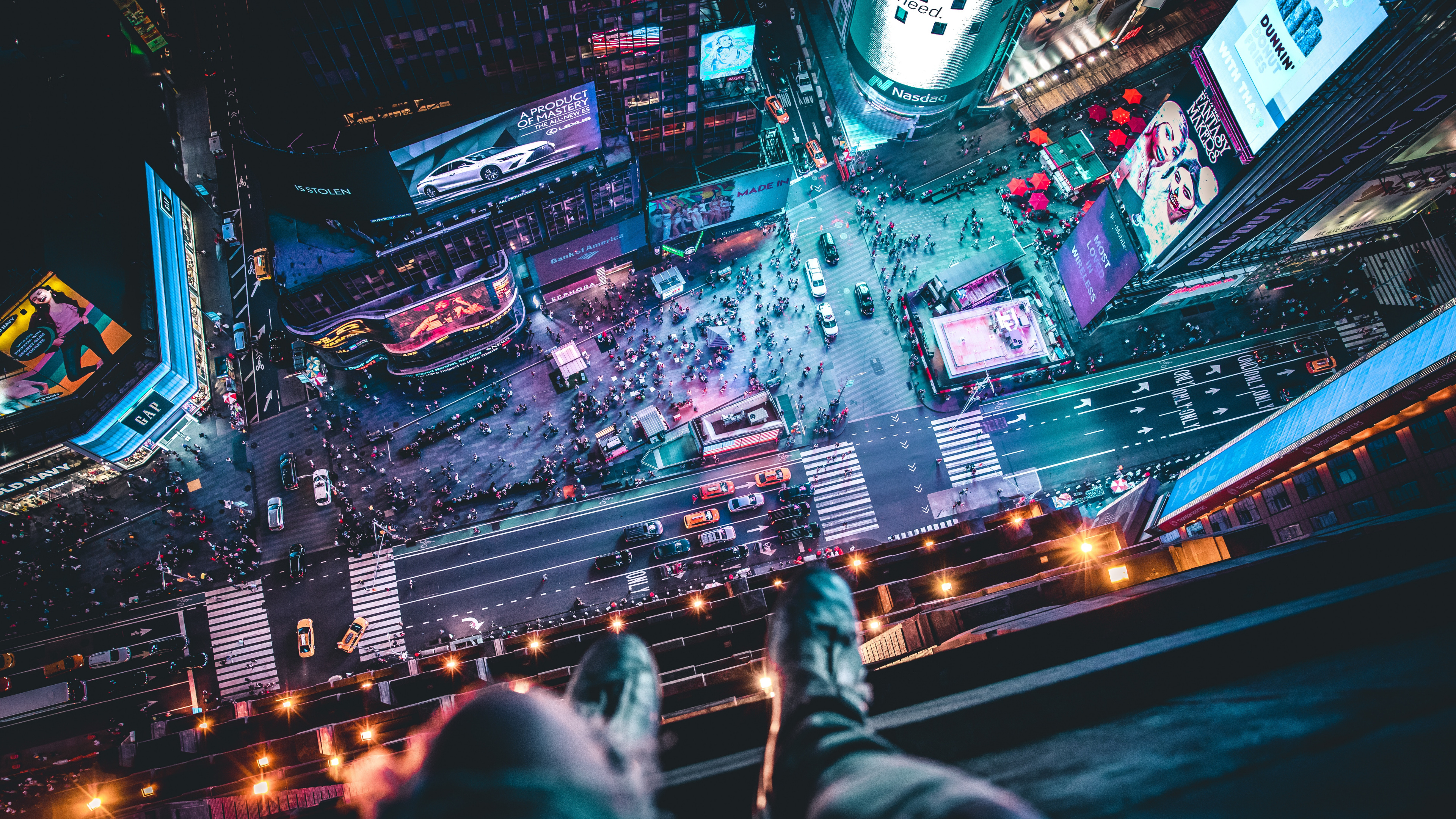 Обои таймсквер, свет, город, населенный пункт, метрополия в разрешении 3840x2160