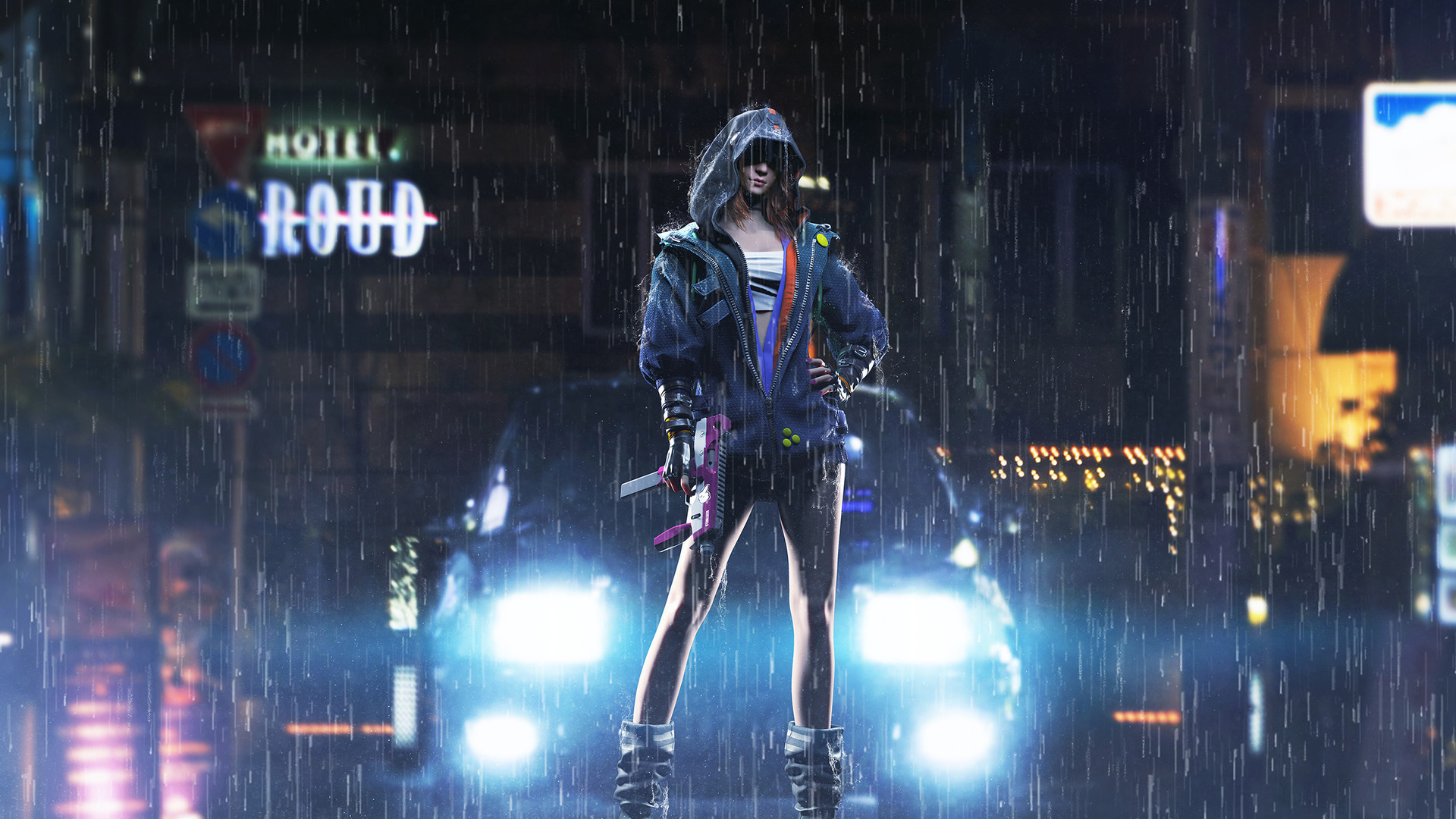 Обои Киберпанк, арт, Представление, видеоигра, вымышленный персонаж в разрешении 1920x1080