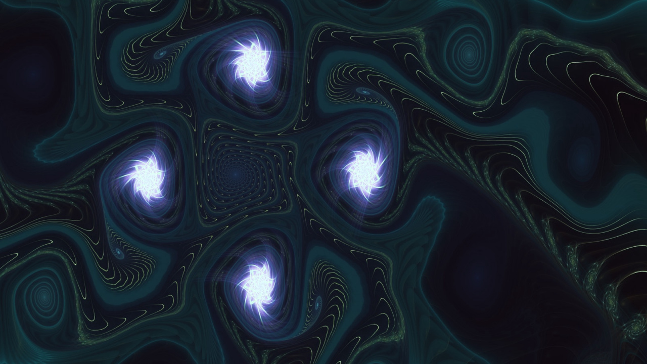 Обои фрактал, фрактальное искусство, узор, синий, вода в разрешении 1280x720