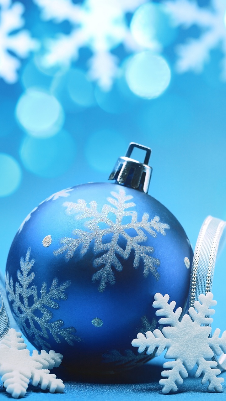 Обои Рождественский день, синий, рождественский орнамент, Рождественские украшения, Рождество в разрешении 720x1280