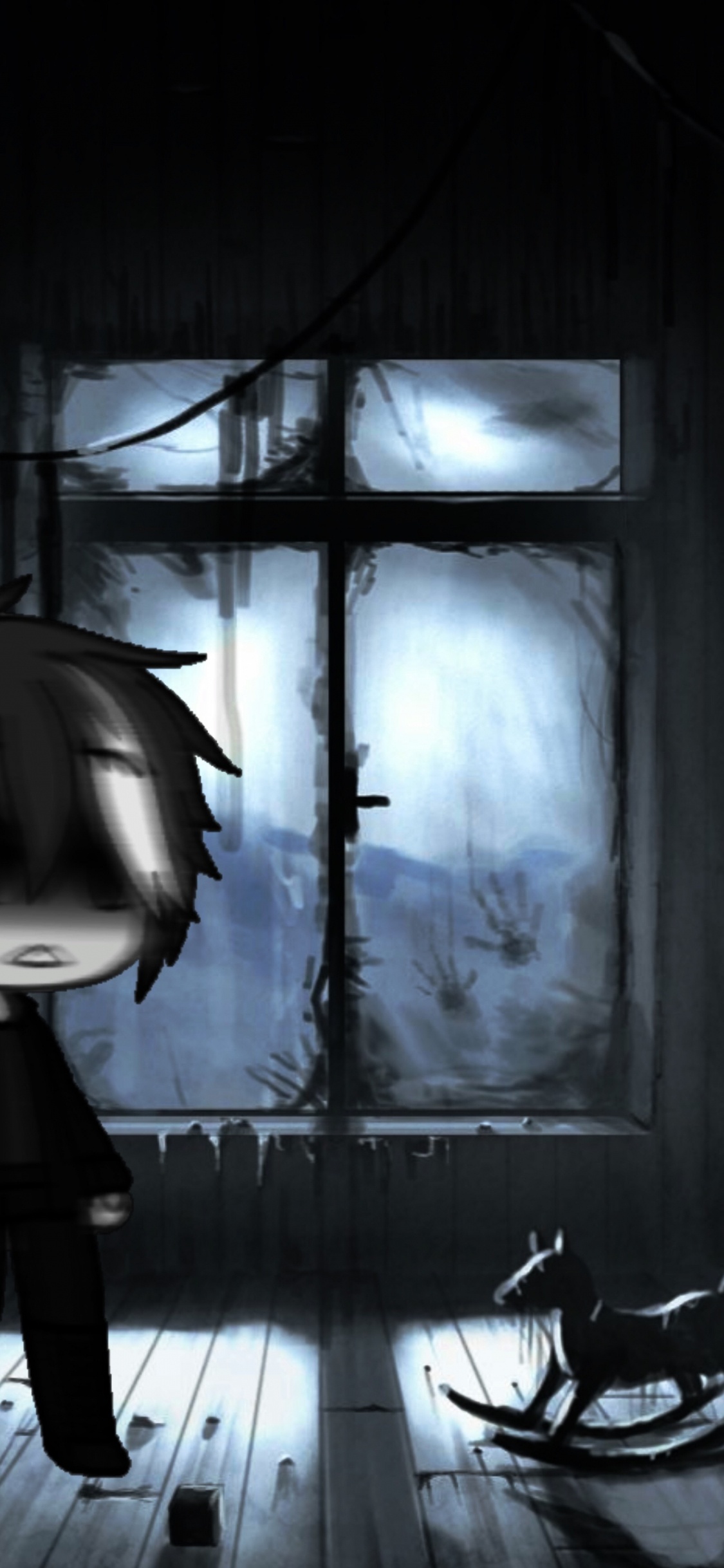 Обои аниме, дом с привидениями, Хаус, лазио, освещение в разрешении 1125x2436