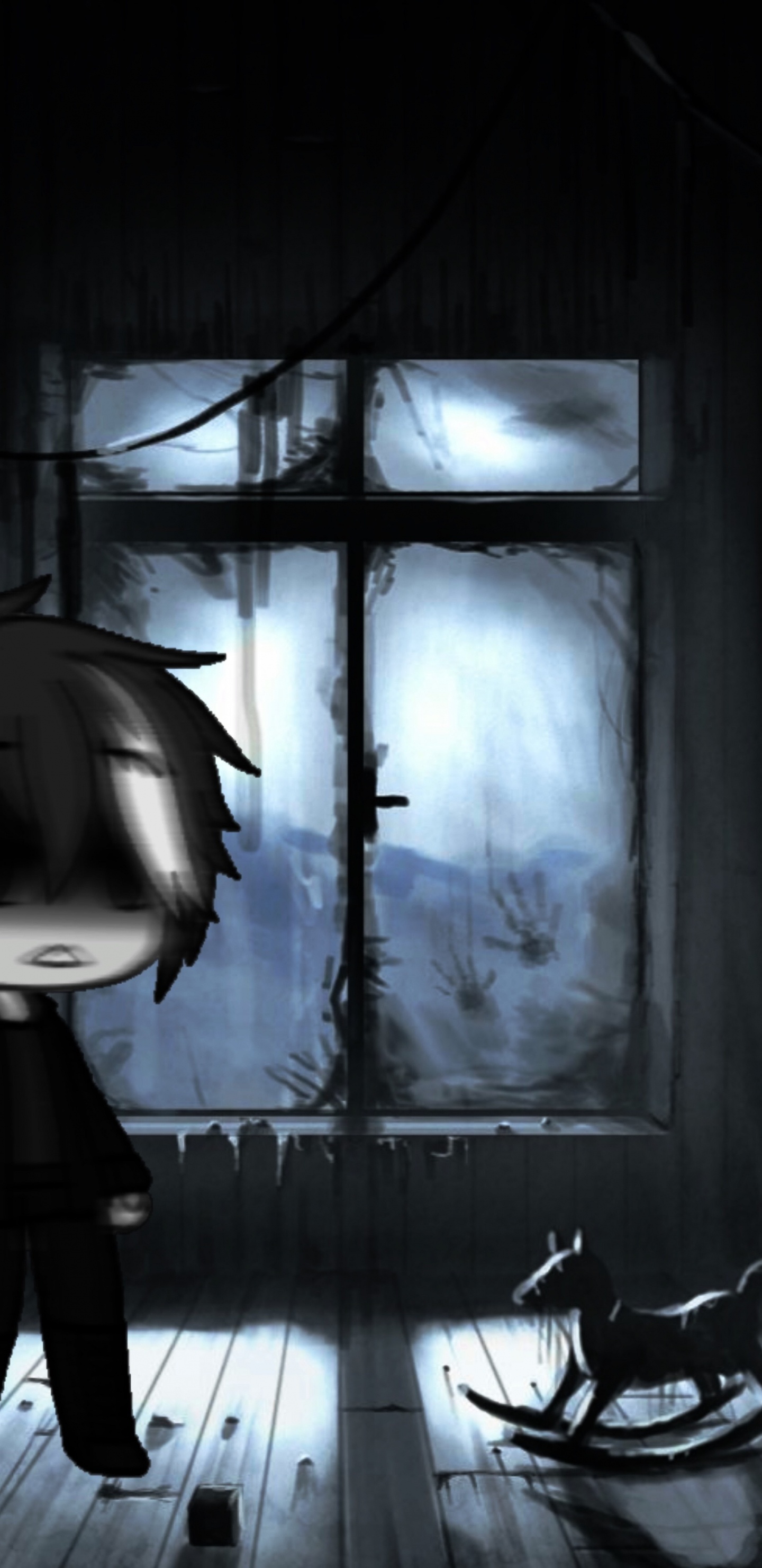 Обои аниме, дом с привидениями, Хаус, лазио, освещение в разрешении 1440x2960