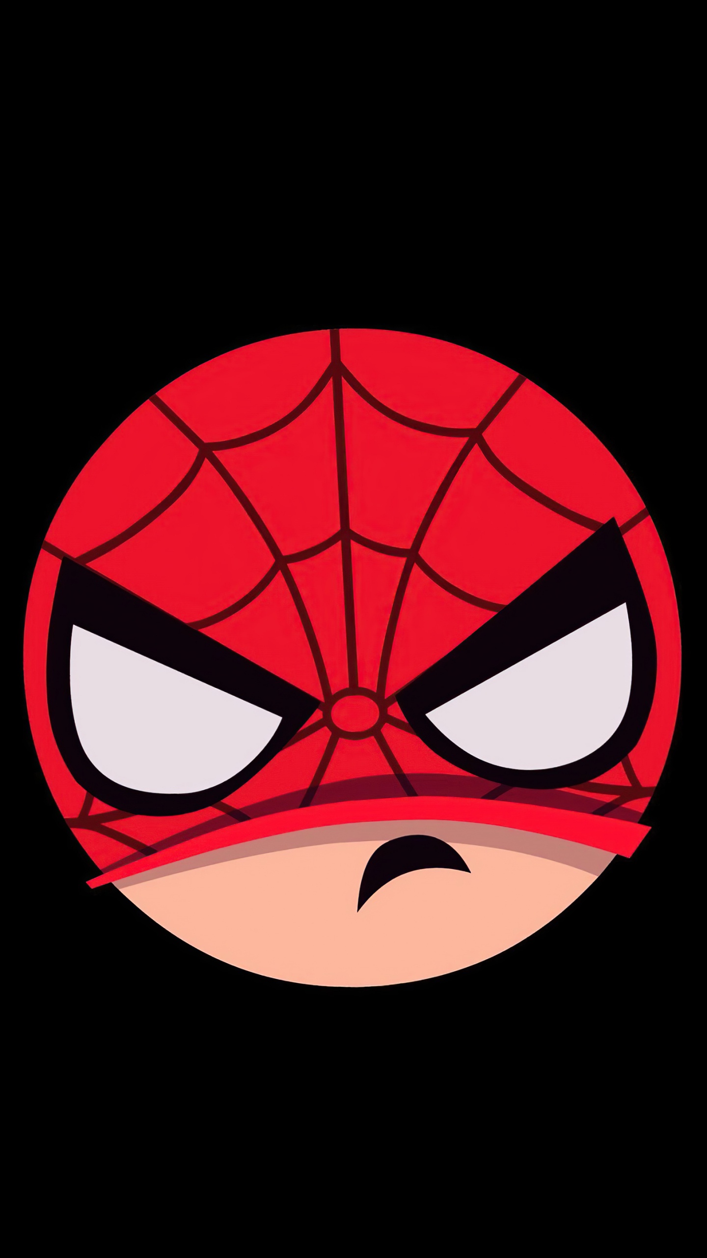Обои Человек Паук, сердитый логотип человека-паука, человек-паук, супергерой, питер Паркер в разрешении 1440x2560