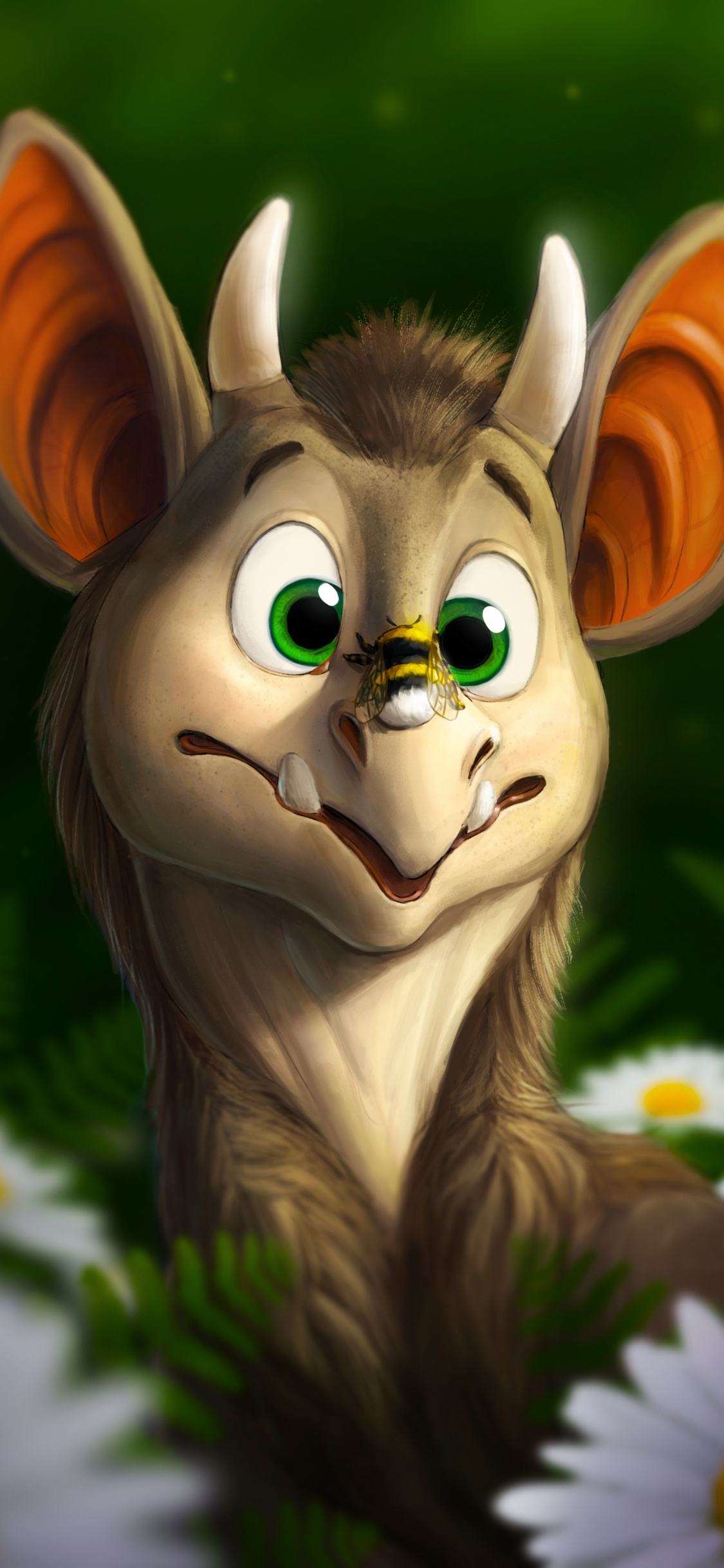 Обои рисование, живопись, мультик, мультфильм, белка в разрешении 1125x2436