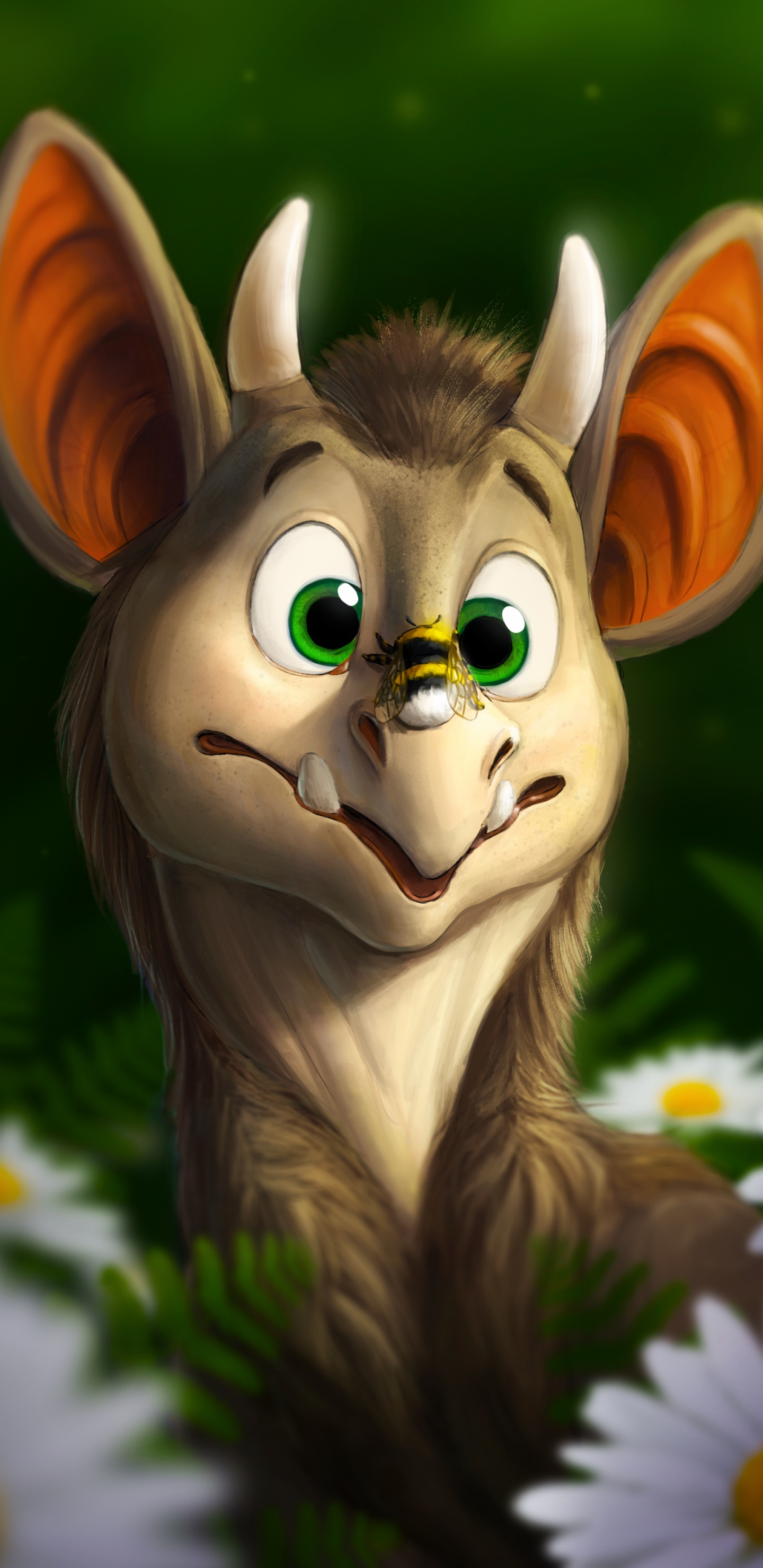 Обои рисование, живопись, мультик, мультфильм, белка в разрешении 1440x2960