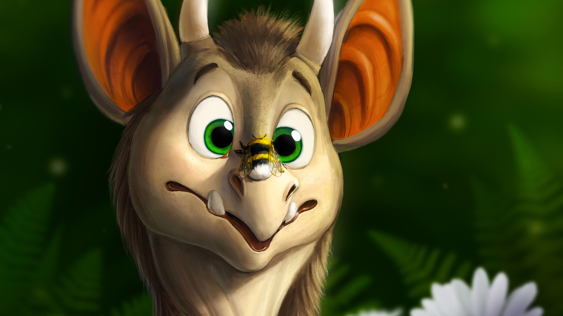 Обои рисование, живопись, мультик, мультфильм, белка в разрешении 1920x1080