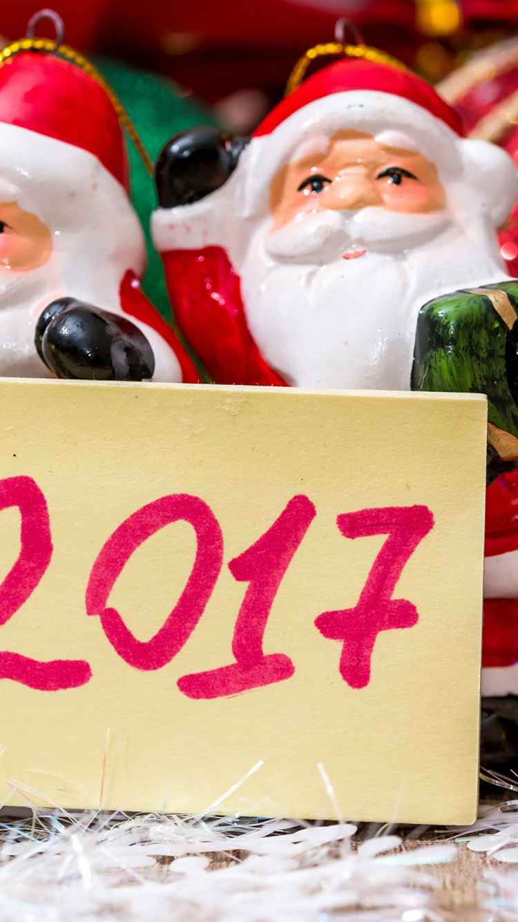 Обои Санта-Клаус, рождественский орнамент, Дед Мороз, Рождественский день, Новый год в разрешении 750x1334