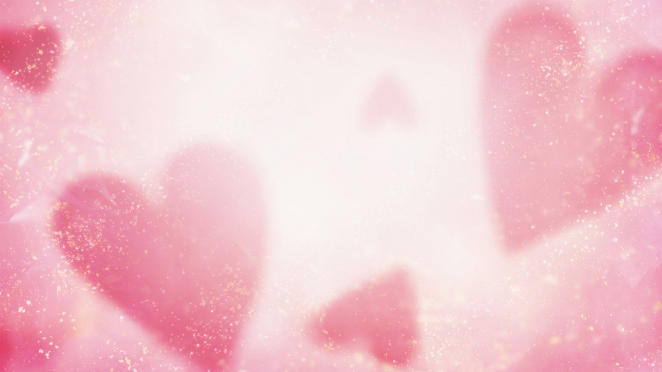 Обои сердце, розовый, пурпурный цвет, лепесток, небо в разрешении 1366x768